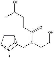 N-(2-Hydroxyethyl)-4-hydroxy-N-[(3-methyl-2-norbornyl)methyl]valeramide Struktur