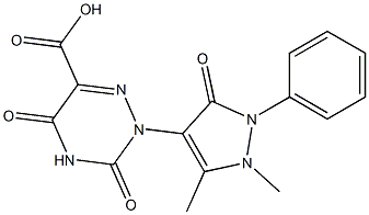 1-[(2,5-Dihydro-2,3-dimethyl-5-oxo-1-phenyl-1H-pyrazol)-4-yl]-5-carboxy-6-azauracil Struktur