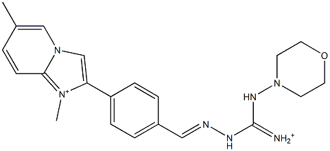 1,6-Dimethyl-2-[4-[2-[iminio(morpholinoamino)methyl]hydrazonomethyl]phenyl]imidazo[1,2-a]pyridin-1-ium Struktur