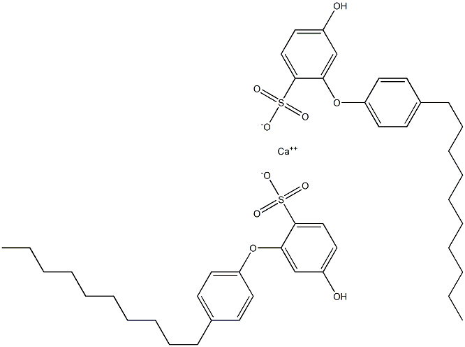 Bis(5-hydroxy-4'-decyl[oxybisbenzene]-2-sulfonic acid)calcium salt Struktur