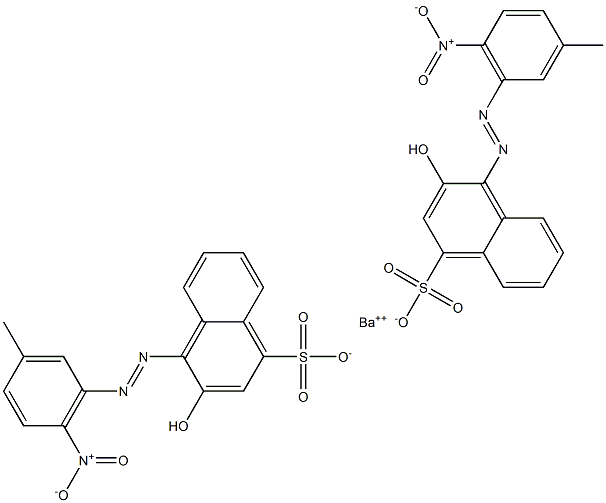 Bis[1-[(3-methyl-6-nitrophenyl)azo]-2-hydroxy-4-naphthalenesulfonic acid]barium salt Struktur