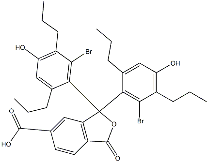 1,1-Bis(6-bromo-4-hydroxy-2,5-dipropylphenyl)-1,3-dihydro-3-oxoisobenzofuran-6-carboxylic acid Struktur