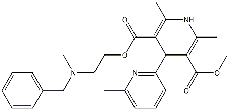 4-(6-Methylpyridin-2-yl)-1,4-dihydro-2,6-dimethylpyridine-3,5-dicarboxylic acid 3-methyl 5-[2-(N-methyl-N-benzylamino)ethyl] ester Struktur