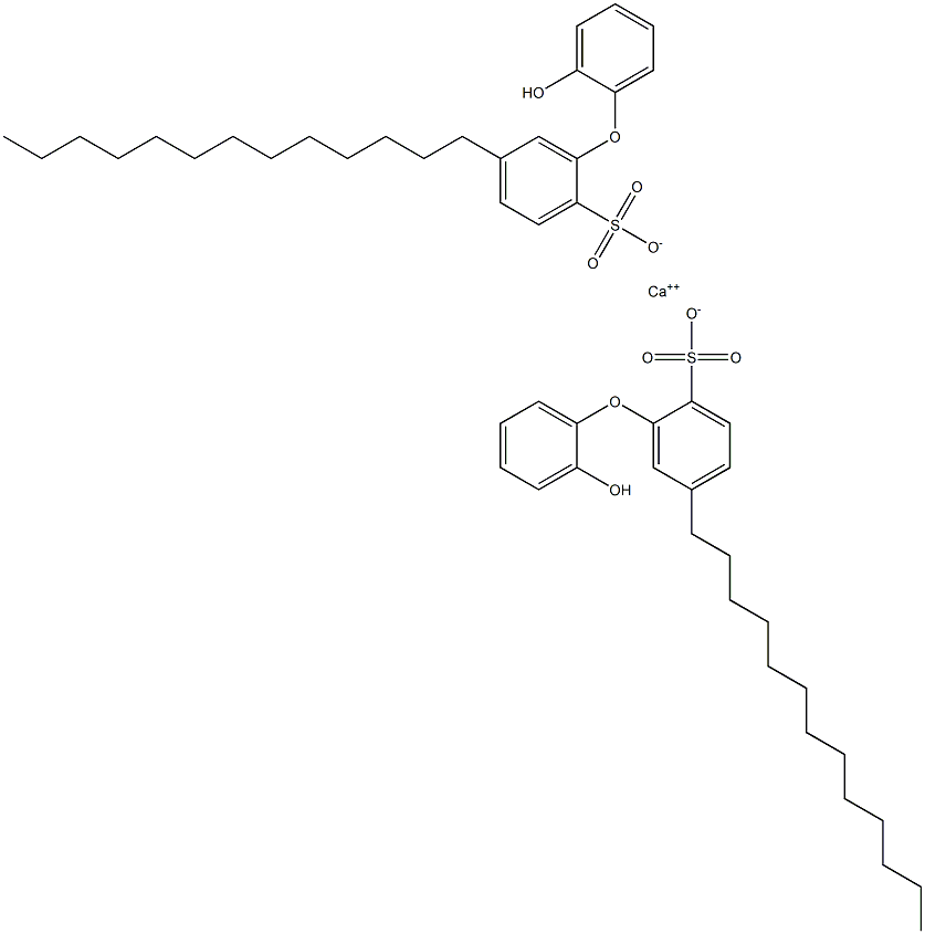 Bis(2'-hydroxy-5-tridecyl[oxybisbenzene]-2-sulfonic acid)calcium salt Struktur