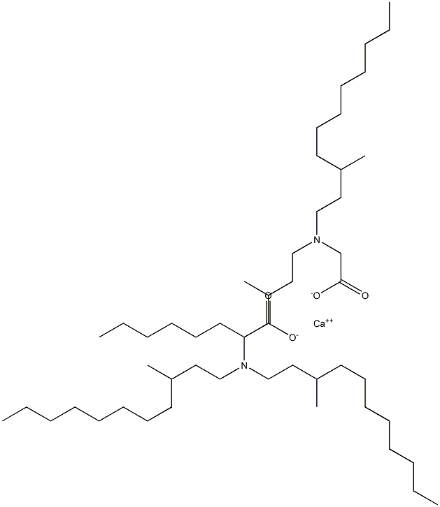 Bis[N,N-bis(3-methylundecyl)glycine]calcium salt Struktur