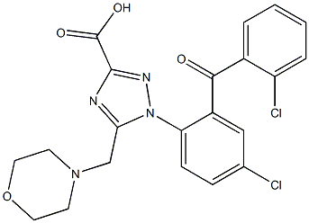 1-[4-Chloro-2-(2-chlorobenzoyl)phenyl]-5-morpholinomethyl-1H-1,2,4-triazole-3-carboxylic acid Struktur