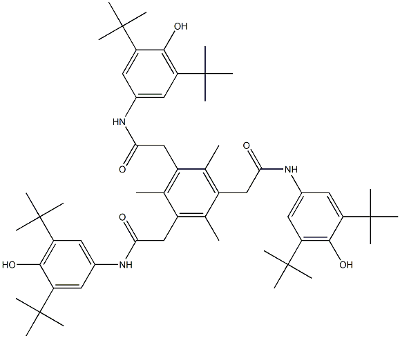 2,4,6-Trimethyl-N,N',N''-tris(3,5-di-tert-butyl-4-hydroxyphenyl)benzene-1,3,5-trisacetamide Struktur