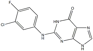 2-(3-Chloro-4-fluorophenylamino)-9H-purin-6(1H)-one Struktur