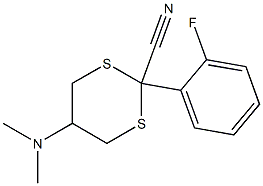 5-(Dimethylamino)-2-[2-fluorophenyl]-1,3-dithiane-2-carbonitrile Struktur