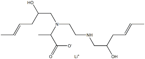 2-[N-(2-Hydroxy-4-hexenyl)-N-[2-(2-hydroxy-4-hexenylamino)ethyl]amino]propionic acid lithium salt Struktur