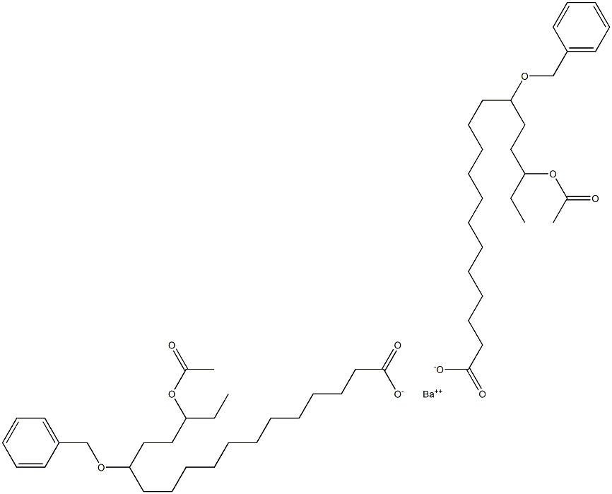 Bis(13-benzyloxy-16-acetyloxystearic acid)barium salt Struktur