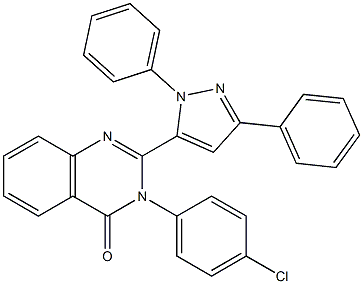 3-(4-Chlorophenyl)-2-[3-(phenyl)-1-(phenyl)-1H-pyrazol-5-yl]quinazolin-4(3H)-one Struktur