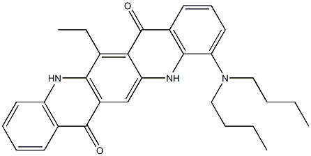 4-(Dibutylamino)-13-ethyl-5,12-dihydroquino[2,3-b]acridine-7,14-dione Struktur