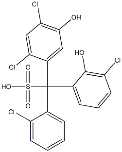 (2-Chlorophenyl)(3-chloro-2-hydroxyphenyl)(2,4-dichloro-5-hydroxyphenyl)methanesulfonic acid Struktur