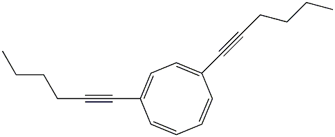 1,4-Bis(1-hexynyl)cycloocta-1,3,5,7-tetrene Struktur