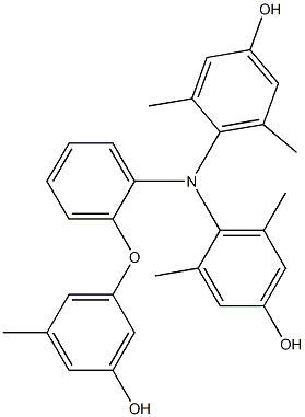 N,N-Bis(4-hydroxy-2,6-dimethylphenyl)-2-(3-hydroxy-5-methylphenoxy)benzenamine Struktur