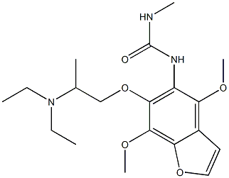 1-[4,7-Dimethoxy-6-[2-(diethylamino)propoxy]benzofuran-5-yl]-3-methylurea Struktur