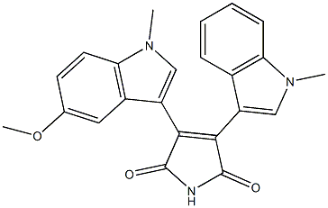 3-(5-Methoxy-1-methyl-1H-indol-3-yl)-4-(1-methyl-1H-indol-3-yl)-1H-pyrrole-2,5-dione Struktur