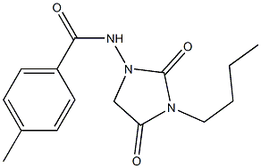 N-(3-Butyl-2,4-dioxoimidazolidin-1-yl)-4-methylbenzamide Struktur