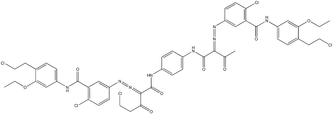 3,3'-[2-(Chloromethyl)-1,4-phenylenebis[iminocarbonyl(acetylmethylene)azo]]bis[N-[4-(2-chloroethyl)-3-ethoxyphenyl]-6-chlorobenzamide] Struktur