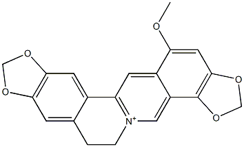 5,6-Dihydro-12-methoxy-2,3:9,10-bis(methylenedioxy)dibenzo[a,g]quinolizinium Struktur