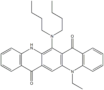 6-(Dibutylamino)-12-ethyl-5,12-dihydroquino[2,3-b]acridine-7,14-dione Struktur