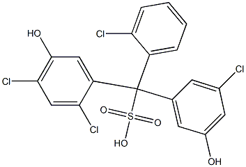 (2-Chlorophenyl)(3-chloro-5-hydroxyphenyl)(2,4-dichloro-5-hydroxyphenyl)methanesulfonic acid Struktur