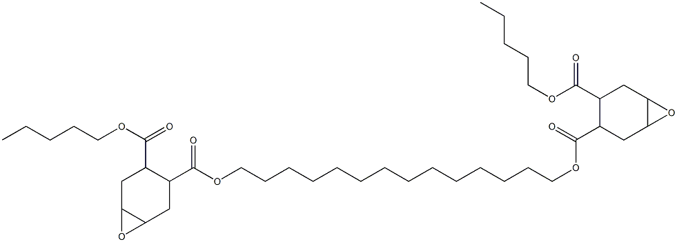 Bis[2-(pentyloxycarbonyl)-4,5-epoxy-1-cyclohexanecarboxylic acid]1,14-tetradecanediyl ester Struktur