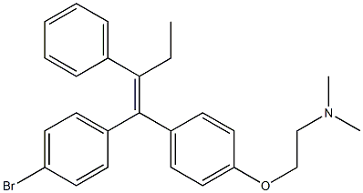 (Z)-1-[4-(2-(Dimethylamino)ethoxy)phenyl]-1-(4-bromophenyl)-2-phenyl-1-butene Struktur