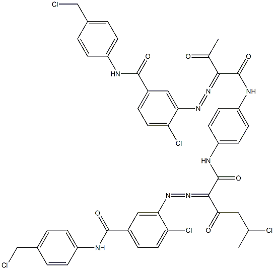 3,3'-[2-(1-Chloroethyl)-1,4-phenylenebis[iminocarbonyl(acetylmethylene)azo]]bis[N-[4-(chloromethyl)phenyl]-4-chlorobenzamide] Struktur