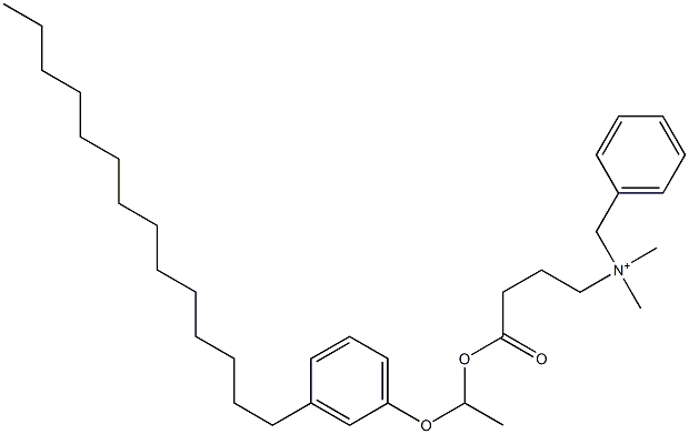 N,N-Dimethyl-N-benzyl-N-[3-[[1-(3-tetradecylphenyloxy)ethyl]oxycarbonyl]propyl]aminium Struktur