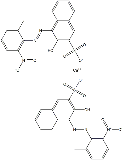 Bis[1-[(2-methyl-6-nitrophenyl)azo]-2-hydroxy-3-naphthalenesulfonic acid]calcium salt Struktur