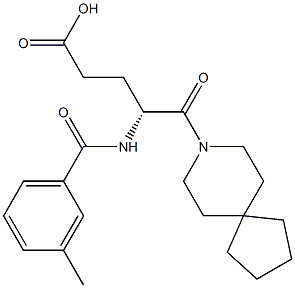 (R)-4-(3-Methylbenzoylamino)-5-oxo-5-(8-azaspiro[4.5]decan-8-yl)valeric acid Struktur