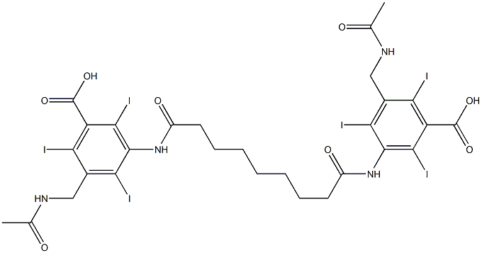 3,3'-(Azelaoyldiimino)bis[5-(acetylaminomethyl)-2,4,6-triiodobenzoic acid] Struktur