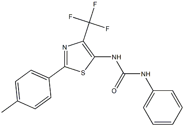 1-[2-(4-Methylphenyl)-4-(trifluoromethyl)-5-thiazolyl]-3-phenylurea Struktur