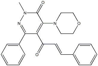 4-Morpholino-5-[1-oxo-3-(phenyl)-2-propenyl]-2-methyl-6-phenylpyridazin-3(2H)-one Struktur