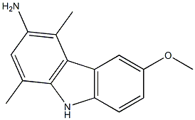 6-Methoxy-3-amino-1,4-dimethyl-9H-carbazole Struktur