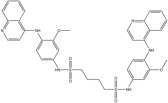 N,N'-Bis[3-methoxy-4-(4-quinolylamino)phenyl]-1,4-butanedisulfonamide Struktur