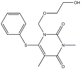 1-[(2-Hydroxyethoxy)methyl]-3,5-dimethyl-6-phenylthiopyrimidine-2,4(1H,3H)-dione Struktur