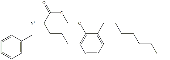 N,N-Dimethyl-N-benzyl-N-[1-[[(2-octylphenyloxy)methyl]oxycarbonyl]butyl]aminium Struktur