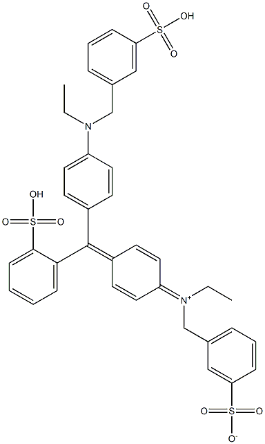 N-Ethyl-N-[4-[[4-[ethyl[(3-sulfophenyl)methyl]amino]phenyl](2-sulfophenyl)methylene]-2,5-cyclohexadien-1-ylidene]-3-sulfonatobenzenemethanaminium Struktur