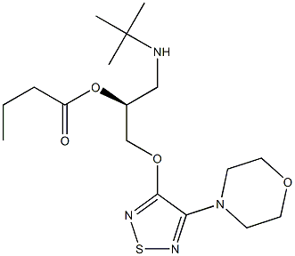 (S)-1-[(1,1-Dimethylethyl)amino]-3-[[4-(morpholin-4-yl)-1,2,5-thiadiazol-3-yl]oxy]-2-propanol butyrate Struktur