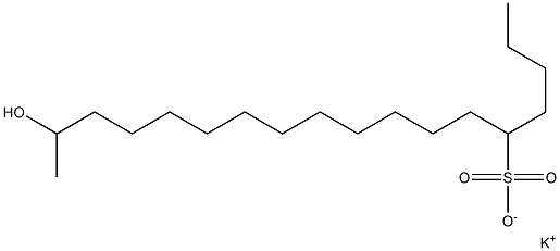 17-Hydroxyoctadecane-5-sulfonic acid potassium salt Struktur