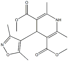 1,4-Dihydro-2,6-dimethyl-4-(3,5-dimethyl-4-isoxazolyl)pyridine-3,5-dicarboxylic acid dimethyl ester Struktur