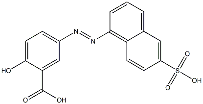 2-Hydroxy-5-[(6-sulfo-1-naphthalenyl)azo]benzoic acid Struktur