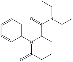 N-[1-(Diethylcarbamoyl)ethyl]-N-phenylpropionamide Struktur