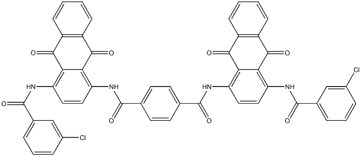 N,N'-Bis[4-(3-chlorobenzoylamino)-9,10-dihydro-9,10-dioxoanthracen-1-yl]-1,4-benzenedicarboxamide Struktur