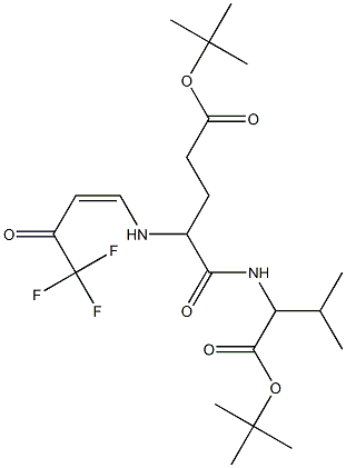 2-[[2-[[(Z)-4,4,4-Trifluoro-3-oxo-1-butenyl]amino]-1-oxo-4-(tert-butoxycarbonyl)butyl]amino]-3-methylbutyric acid tert-butyl ester Struktur