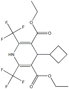 1,4-Dihydro-2,6-bis(trifluoromethyl)-4-cyclobutylpyridine-3,5-dicarboxylic acid diethyl ester Struktur