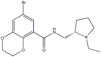 7-Bromo-2,3-dihydro-N-[[(2S)-1-ethyl-2-pyrrolidinyl]methyl]-1,4-benzodioxin-5-carboxamide Struktur